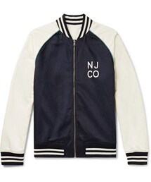 Nudie Jeans Mark Reversible Logo-Print Cotton And Tencel-Blend Bomber Jacket