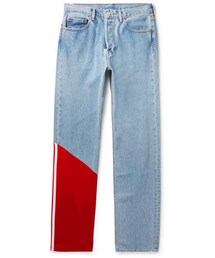 Vetements + Levi's Tech Jersey-Panelled Denim Jeans