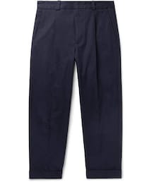 Acne Studios | Acne Studios Cropped Pierre Pleated Stretch-Cotton Trousers(その他パンツ)