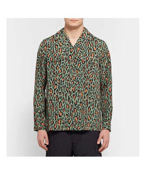 WACKO MARIA（ワコマリア）の「Wacko Maria Camp-Collar Leopard-Print Cotton Shirt（シャツ/ブラウス・メンズ・Green・M/L）」の4枚目の写真