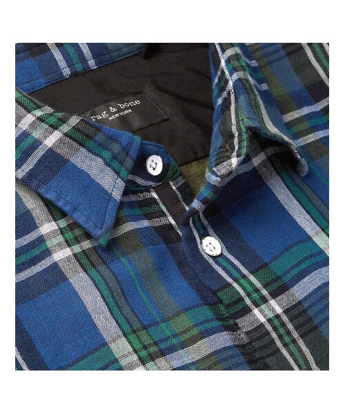 rag & bone(ラグアンドボーン)の「rag & bone Fit 3 Checked Cotton Shirt(シャツ/ブラウス・メンズ・Blue・XS/M/S/XXL/XL/L)」の4枚目の写真