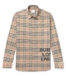 BURBERRY | Burberry Logo-Print Checked Cotton-Poplin Shirt(シャツ/ブラウス)
