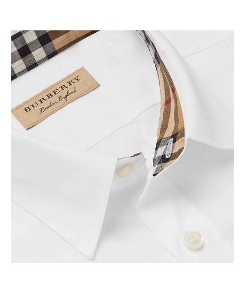 BURBERRY（バーバリー）の「Burberry Cotton-Blend Poplin Shirt（シャツ/ブラウス・メンズ・White・XL/S/L/M）」の2枚目の写真