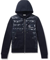 Moncler Panelled Cotton-Jersey And Quilted Shell Down Zip-Up Hoodie