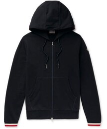 Moncler Maglia Striped Loopback Cotton-Jersey Zip-Up Hoodie