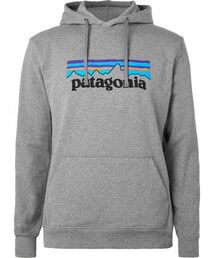 Patagonia P-6 Logo Uprisal Printed Mélange Fleece-Back Jersey Hoodie