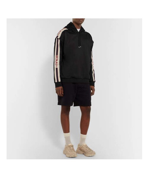 GUCCI（グッチ）の「Gucci Webbing-Trimmed Tech-Jersey Hoodie（スウェット・メンズ・Black・L/XL）」の5枚目の写真