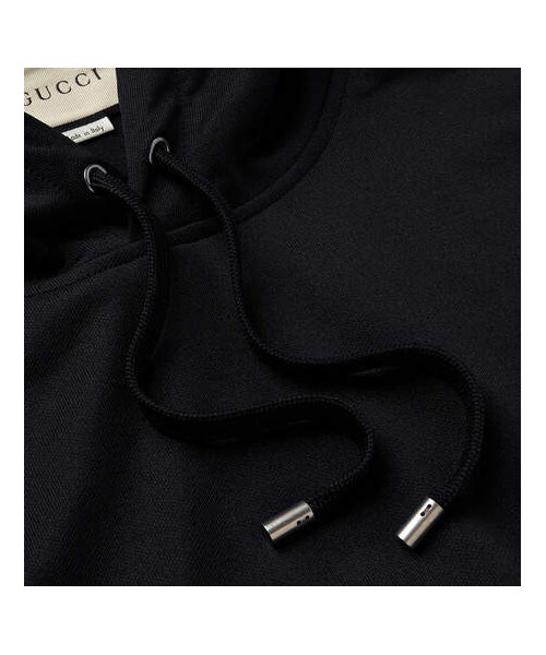 GUCCI（グッチ）の「Gucci Webbing-Trimmed Tech-Jersey Hoodie（スウェット・メンズ・Black・L/XL）」の3枚目の写真