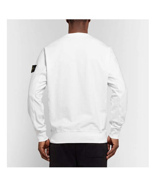 STONE ISLAND（ストーンアイランド）の「Stone Island Logo-Appliquéd Loopback Stretch-Cotton Jersey Sweatshirt（スウェット・メンズ・White・L）」の5枚目の写真
