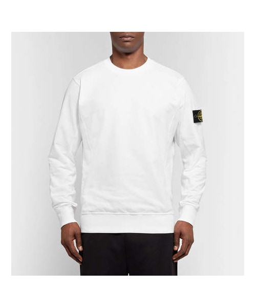 STONE ISLAND（ストーンアイランド）の「Stone Island Logo-Appliquéd Loopback Stretch-Cotton Jersey Sweatshirt（スウェット・メンズ・White・L）」の2枚目の写真