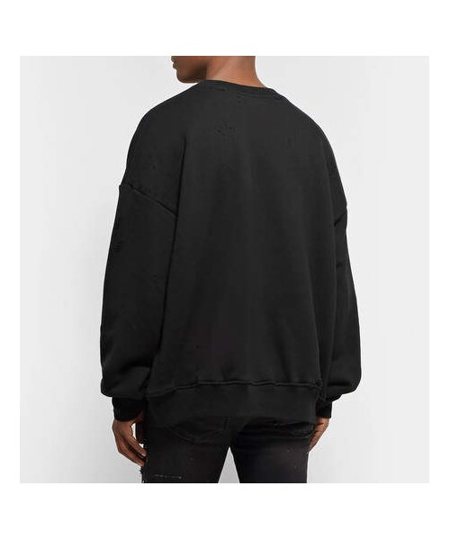 AMIRI(アミリ)の「AMIRI Distressed Printed Loopback Cotton-Jersey Sweatshirt(スウェット・メンズ・Black・M/XL/S/XS/L/XXL)」の5枚目の写真