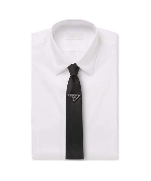 PRADA（プラダ）の「Prada 7cm Logo-Appliquéd Nylon Tie（ネクタイ・メンズ・Black・One Size）」の3枚目の写真