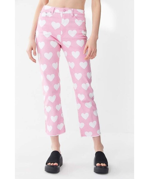 LAZY OAF（レイジーオーフ）の「Lazy Oaf All My Heart Straight Leg Jean（デニムパンツ・レディース・Pink・24/28/30）」の2枚目の写真