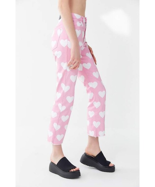 LAZY OAF（レイジーオーフ）の「Lazy Oaf All My Heart Straight Leg Jean（デニムパンツ・レディース・Pink・24/28/30）」の3枚目の写真