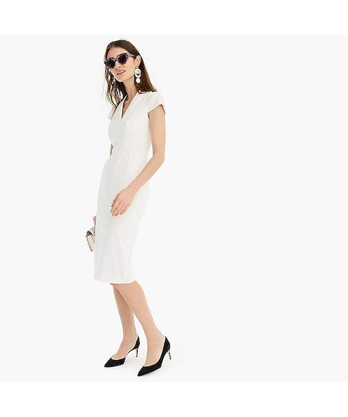 J.Crew,Tall V-neck sheath dress in bi 
