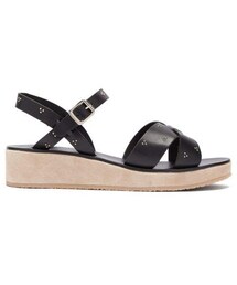 A.P.C. A.p.c. - Studded Cross Strap Leather Sandals - Womens - Black