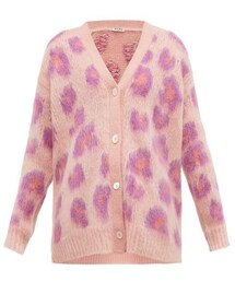 【専用】MIU MIU mohair cardigan 38 miu miu（ミュウミュウ）の「Miu Miu - Leopard Intarsia Mohair Blend