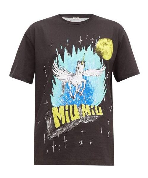 Miu Miu（ミュウミュウ）の「Miu Miu - Unicorn Print Washed Cotton T