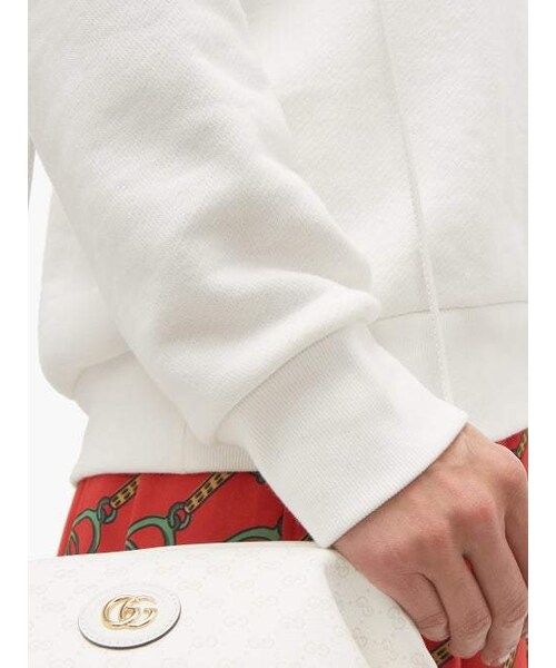 GUCCI（グッチ）の「Gucci - Tennis Logo Embroidered Cotton Jersey Sweatshirt - Womens - Ivory Multi（スウェット・レディース・White・3XS/XXS/XS/S/M/L/XL）」の3枚目の写真