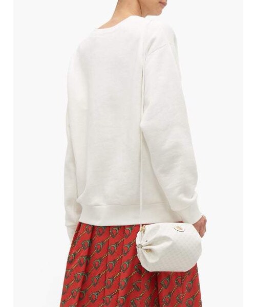 GUCCI（グッチ）の「Gucci - Tennis Logo Embroidered Cotton Jersey Sweatshirt - Womens - Ivory Multi（スウェット・レディース・White・3XS/XXS/XS/S/M/L/XL）」の5枚目の写真