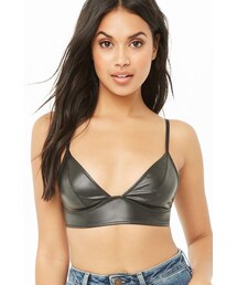 Forever 21 Faux Leather Triangle Bralette