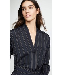 VINCE（ヴィンス）の「Vince Bold Stripe Belted V-Neck Dress