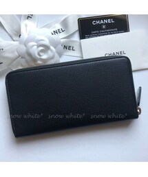 CHANEL カメリア柄 ブラック（内側ピンク）長財布 極美品✨】シャネル 長財布 カメリア No.5 ラウンドジップ PI