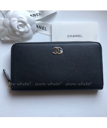 明日着 限定CCx内側カメリア柄 ミディアムサイズのお財布 CHANEL Handmade（ハンドメイド）の「LUCKY 内側が花柄♪CC金具に