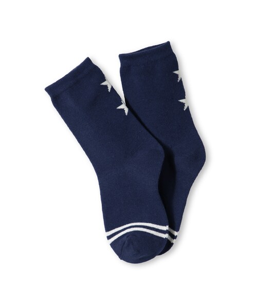 BRANSHES(ブランシェス)の「星デザインクルーソックス(ソックス/靴下・キッズ・カラシ/ネイビーブルー/レッド・9cm~21cm)」の2枚目の写真