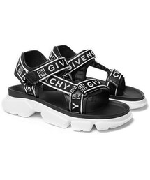 Givenchy Jaw Logo-Jacquard Webbing And Faux Leather Sandals