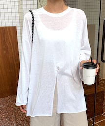 DHOLIC | スリットボクシーTシャツ(Tシャツ/カットソー)