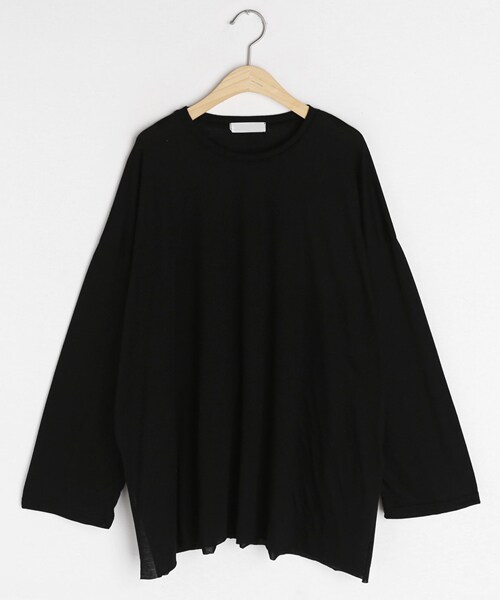 DHOLIC（ディーホリック）の「スリットボクシーTシャツ（Tシャツ/カットソー・レディース・ホワイト/イエロー/ブラック/グリーン・FREE）」の2枚目の写真