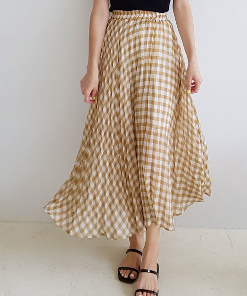 DHOLIC（ディーホリック）の「シフォンギンガムチェックスカート（スカート・レディース・ブラック/ブルー/イエロー・FREE）」の3枚目の写真