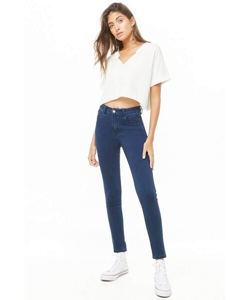 FOREVER 21（フォーエバー トゥエンティーワン）の「Forever 21 Mid-Rise Skinny Jeans（デニムパンツ・レディース・Black/Blue・24/25/26/27/28/29/30/31）」の8枚目の写真