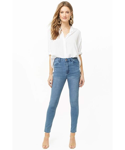 FOREVER 21（フォーエバー トゥエンティーワン）の「Forever 21 High-Rise Skinny Jeans（デニムパンツ・レディース・Blue・24/25/26/27/28/29/30/31）」の6枚目の写真