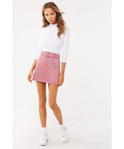 FOREVER 21(フォーエバー トゥエンティーワン)の「Forever 21 Faux Suede Mini Skirt(スカート・レディース・Gold/Pink・Small/Medium/Large)」の8枚目の写真