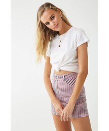 Forever 21 Multicolor Pinstriped Denim Mini Skirt