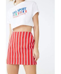Forever 21 Striped Twill Mini Skirt