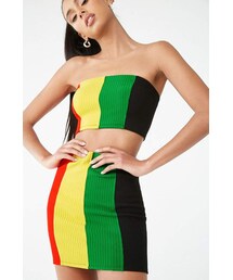 Forever 21 Ribbed Colorblock Bodycon Mini Skirt