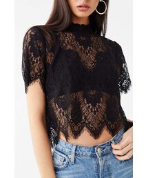 FOREVER 21 | Forever 21 Sheer Floral Lace Top(トップス)