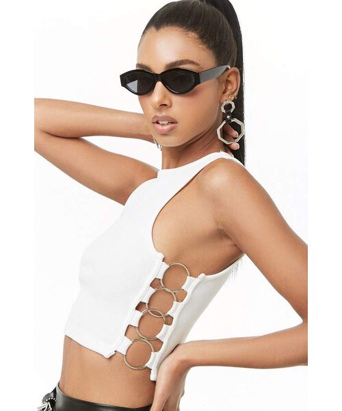 FOREVER 21（フォーエバー トゥエンティーワン）の「Forever 21 Kikiriki O-Ring Tank Top（タンクトップ・レディース・White/Beige・Medium/Large/Small）」の10枚目の写真