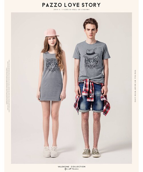 PAZZO（パッゾ）の「MIT 藍眼老虎戴帽印花短T（トップス・メンズ・白/麻灰203・S/M/L）」の9枚目の写真