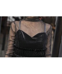 no brand（ノーブランド）の「ベロア ワンピース シースルー