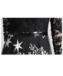 no brand（ノーブランド）の「星柄ワンピース 刺繍ワンピース レース