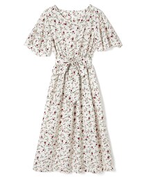 GRL | リボンベルト付花柄フレアスリーブワンピース(ワンピース)