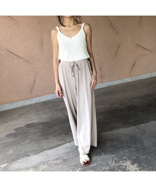 copine（コピン）の「大人ゆるスタイル！リブワイドパンツ(2color)【クリックポスト対象商品】（その他パンツ・レディース・その他）」の8枚目の写真
