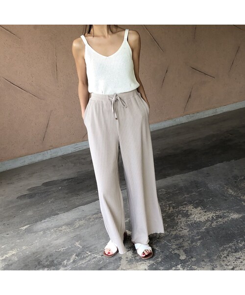 copine（コピン）の「大人ゆるスタイル！リブワイドパンツ(2color)【クリックポスト対象商品】（その他パンツ・レディース・その他）」の7枚目の写真