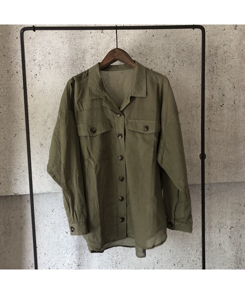 copine(コピン)の「薄手リネンライクオーバーシャツ【クリックポスト対象商品】(シャツ/ブラウス・レディース・その他)」の12枚目の写真