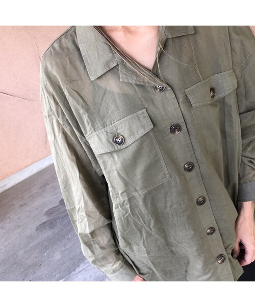 copine(コピン)の「薄手リネンライクオーバーシャツ【クリックポスト対象商品】(シャツ/ブラウス・レディース・その他)」の11枚目の写真