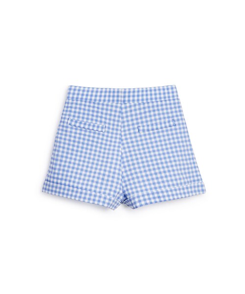 PAZZO（パッゾ）の「MIT 學院格紋鬆緊短褲（パンツ・レディース・藍白格/黑白格・S/M/L）」の2枚目の写真